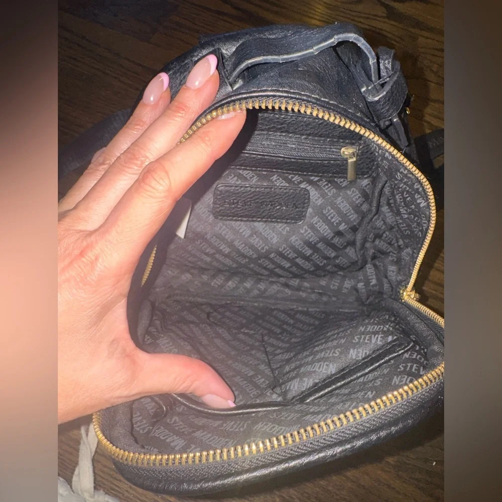 Steve Madden Black and Gold Accent Backpack